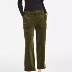 Green Straight Leg Corduroy Pants